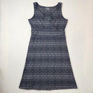 Eddie Bauer Dress Womens Medium Sleeveless Knit‎ Geometric Pattern Summer Casual